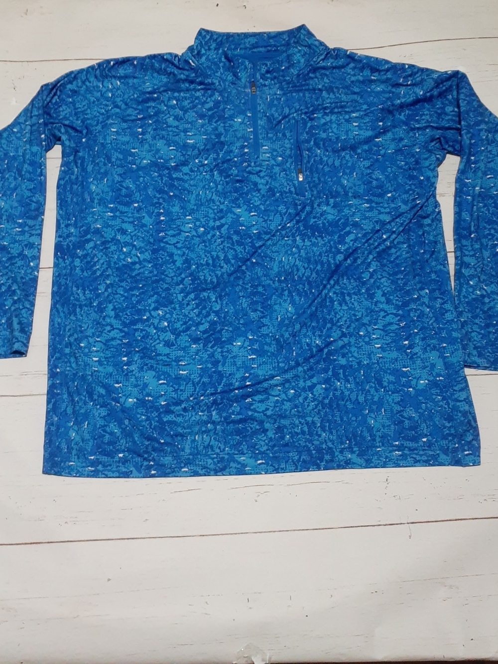 Silver Bait Men’s 2XL Blue 1/4 Zip Mock Neck Fishing Pullover